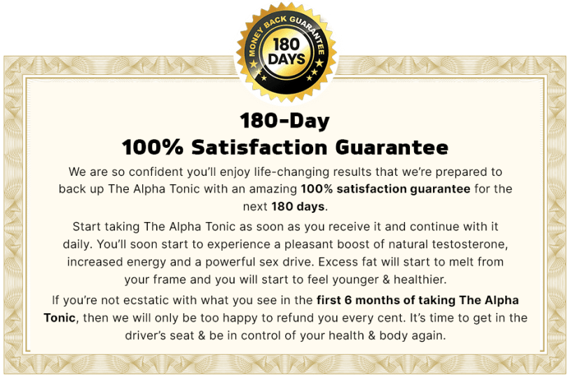 Alpha Tonic Money Back Guarantee